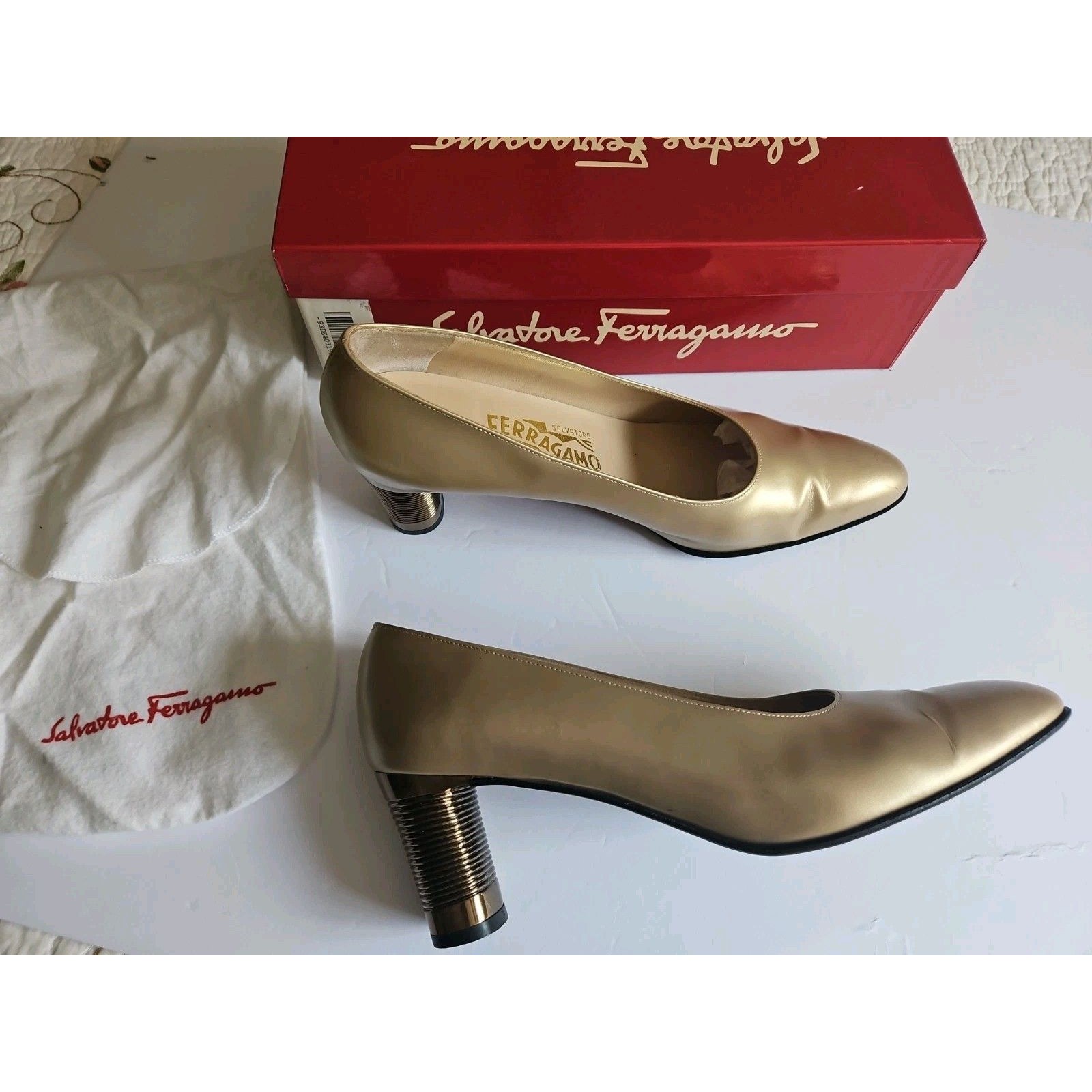 Vintage Salvatore Ferragamo Dubay Sabia Calf Shoes Sz 9 1/2 Aaa